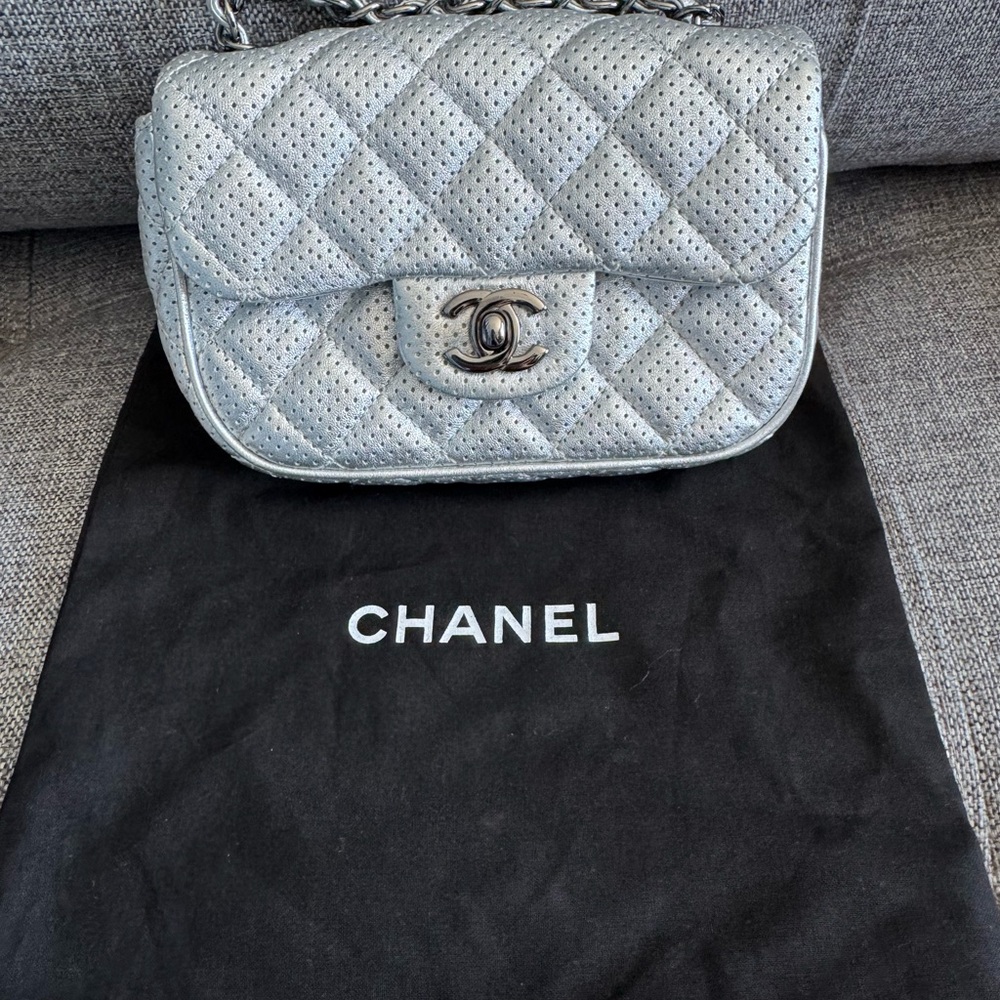 Chanel Silver Quilted Women's Bag